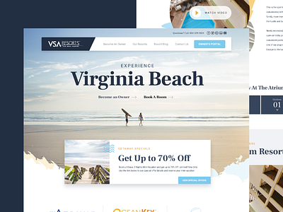 VSA Resorts - Website Design beach resort ui ux website design