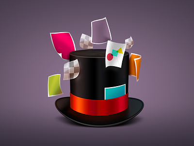 Hat 3d floating hat illustration images layers papers photoshop ribbon