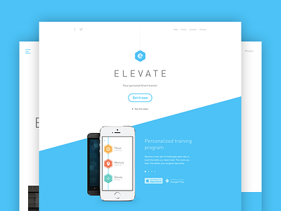 Introducing Elevate android app elevate ios iphone landing responsive web
