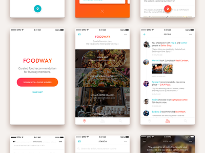 Foodway - Curated food recommendation app ios ui
