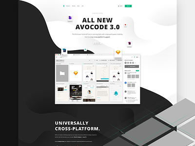 Avocode 3 - Teaser WIP avocode design landing page product web