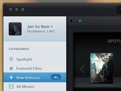 Categories app application categories contrast dark films list mac os player