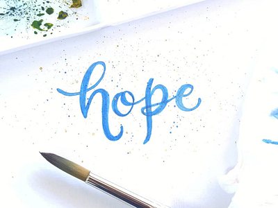 Hope brushscript calligraphy handlettering handmade handwritten hope lettering watercolorlettering