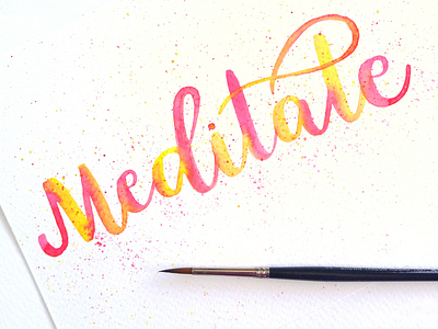 MEDITATE calligraphy hand lettering hand made hand made font hand written lettering meditate