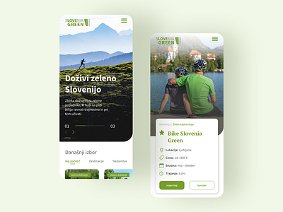 Green Slovenia mobile experience adrenaline adventure green mountains outdoors responsive sloveni treip webdesign