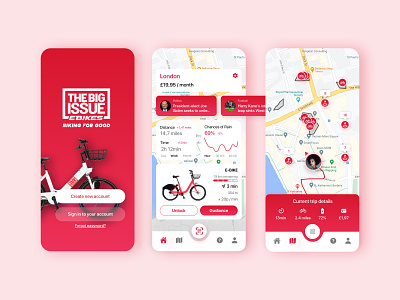 Bike sharing app app bike biker bikesharing design ebike england red
