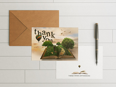 English Department Thank You Card Project composition design invitation layout literature photoshop surrealistic