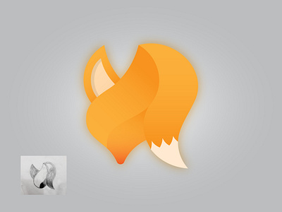 Smooth Fox animal cartoon ear fox fox logo gradient illustration orange pictogram vector