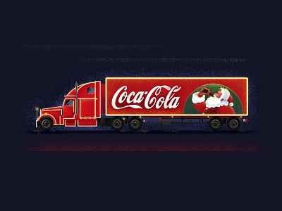 The New Year truck christmas coca cola design grain illustration new year new year 2019 popular santa vector