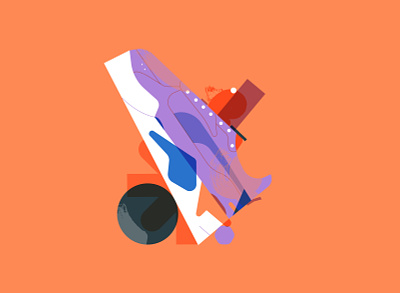 sneakers 3 art color composition design digitalart illustration illustrator orange purple shapes