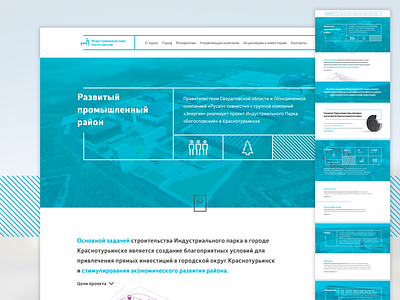 Story for Bogoslivsky Park blue icons landing longread site technologies ui web