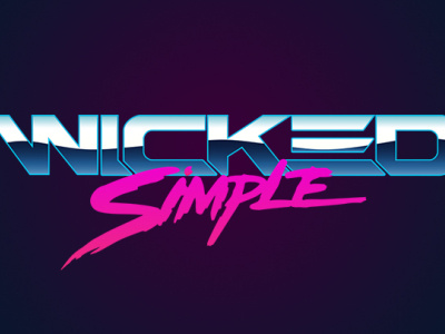 Wicked Simple Logo brand branding design emblem identity illustration lettering logo retro vector