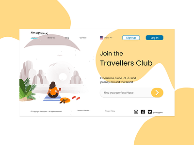 Travellers landing page