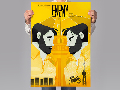 Enemy - Doppelgänger - Movie Poster affiche doppelganger editorial enemy gradient graphic design illustration jake gyllenhaal magazine movie movie poster poster yellow