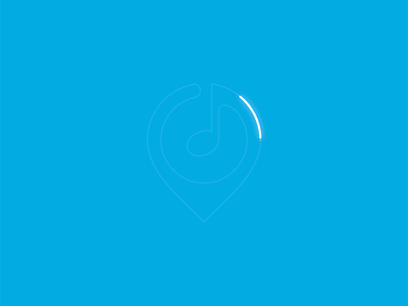 Loading animation logo for Music Traveler App animation logo