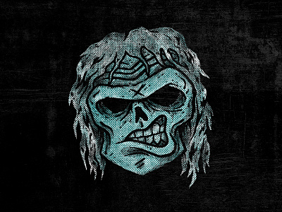 white zombie cartoon character design creepy design grunge halftone horror illustration monster scary screenprint texture zombie