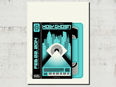 Holy Ghost! Gig Poster adam hanson design eyeball gig poster illustration keyboard screen print tape vector vhs