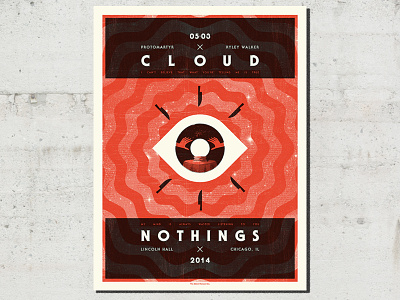 Cloud Nothings adam hanson ahco cloud nothings design eye eyeball gig poster illustration psychic screen print texture