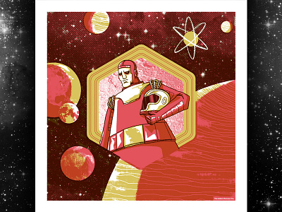 TNK adam hanson ahco art print astronaut design illustration planets screenprint space texture