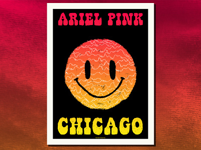 Ariel Pink adam hanson ahco ariel pink design doodle gig poster illustration melt screenprint smile texture trippy