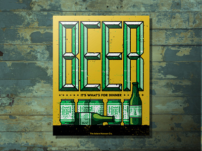 Happy St Patty's Day, y'all adam hanson ahco art print beer design drink green illustration screenprint texture type