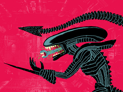 LV-426 adam hanson ahco alien cartoon creature design illustration monster science fiction texture xenomorph