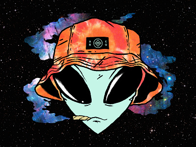Stay Trippy 90s adam hanson ahco alien character design design illustration smoke space alien trippy ufo