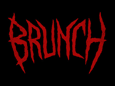 BRVNCH ahco bespoke type black metal brunch brush lettering design illustration logo metal metal logo shirt design typography