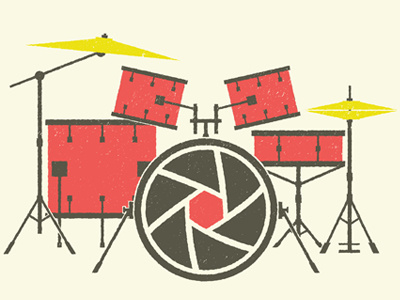 Drums adam hanson camera design drums flyer illustration lens poster retro texture vintage