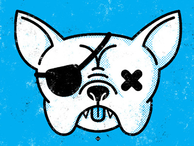 Otis adam hanson art print bulldog cartoons cute design dog french bulldog halftone illustration screen print texture vector vintage