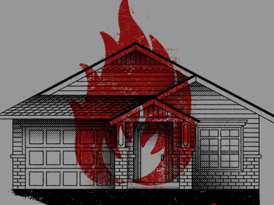 homewrecked adam hanson design fire house icon illustration merch screen print t shirt texture vector