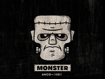 MONSTER Mask adam hanson ahco cartoon frankenstein halftone halloween horror illustration texture vintage