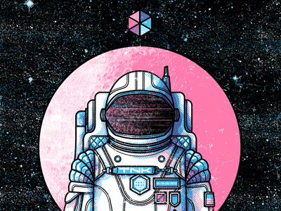 Tomorrow Never Knows 2013 adam hanson astronaut design gig poster illustration screen print shape space static texture