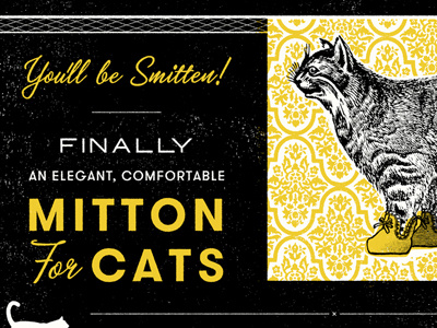 Kitten Mittons adam hanson art print cat charlie design fx illustration its always sunny kitten mitten pattern screen print texture type typography vintage