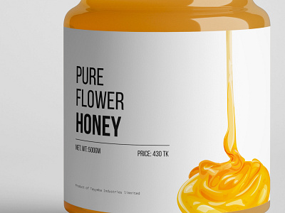 Honey Label design | Flower honey brand branding honey honey jar honey label jar mockup jarlabel label label packaging labeldesign packaging packaging mockup
