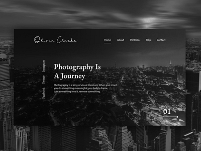 Photographer Landing Page design landing page photography typography ui web design