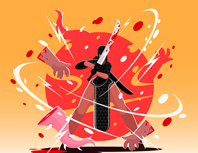 Sword Lady 🥷🏾 🗡 artist artwork character design characterdesign dribbble fantasy flat art illustration nigeria artist vector