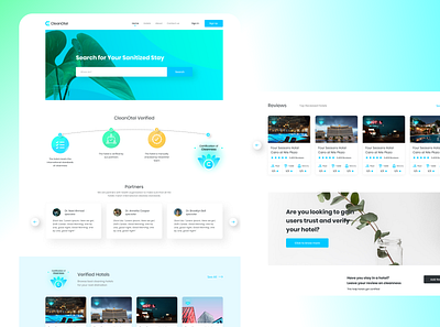 CleanOtel booking branding clean covid 19 health hotel landing page travel uiux web app web design