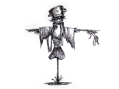 Scarecrow illustration ink art ink illustration