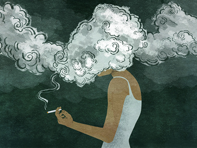 Broadly green illustration quitting smoke weed