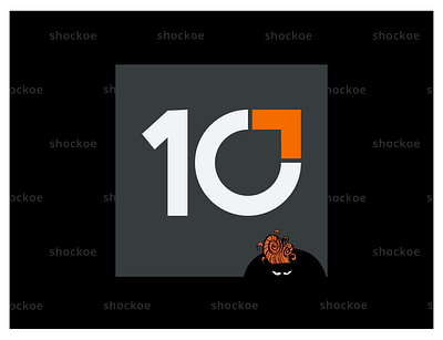 Shockoe is 10 Years Old anniversary branding illustration logo shockoe sticker