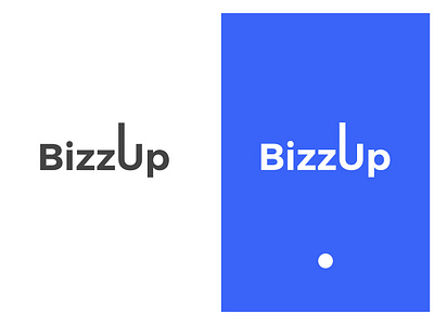 BizzUp bizzup blue businessup create logo creative logo flat logo gray logo design minimalistic vector