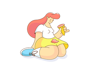 Girl with ice cream cartoon character characterdesign design girl icecream illustration