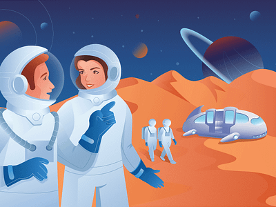 New discoveries characterdesign future illustration retro space
