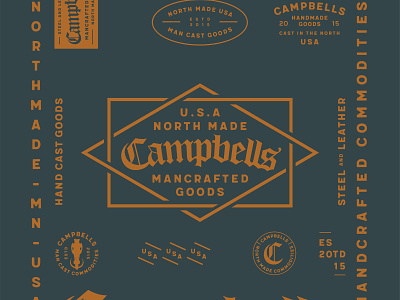Campbells HandCast Goods Branding badge design brand identity branding graphic design logo design typography