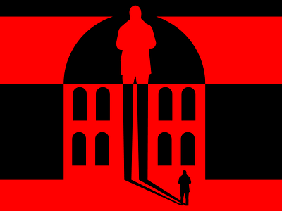 redblack abstract black building red silhouette