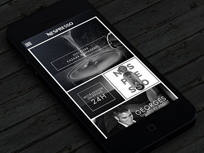 Nespresso app black and white coffee graphic design ios iphone ui ux