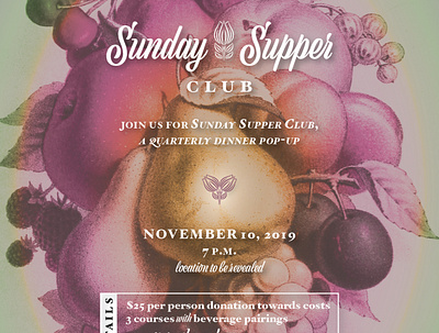 Supper Club Invite 2 branding design invitation type typography
