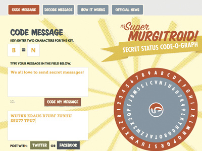 It's-SuperMurgitroid - Secret Status Code-O-Graph graphic design secret code spy web design