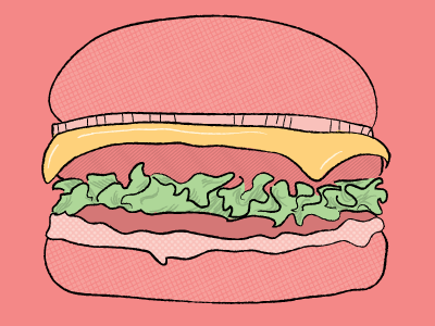 In & Out Burger burger cheese drawing food illustration vector